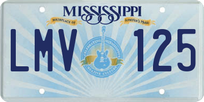MS license plate LMV125