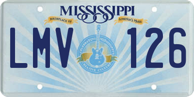 MS license plate LMV126