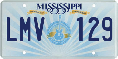 MS license plate LMV129