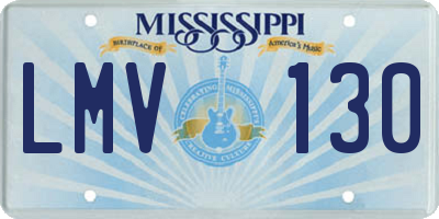 MS license plate LMV130