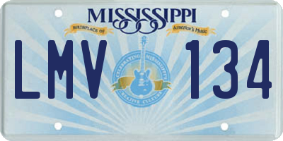 MS license plate LMV134