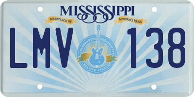 MS license plate LMV138