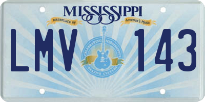 MS license plate LMV143