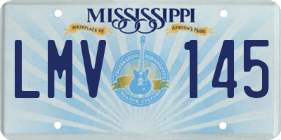 MS license plate LMV145