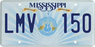 MS license plate LMV150