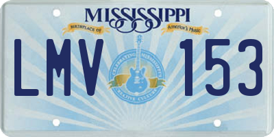 MS license plate LMV153