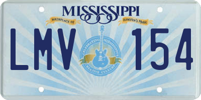MS license plate LMV154