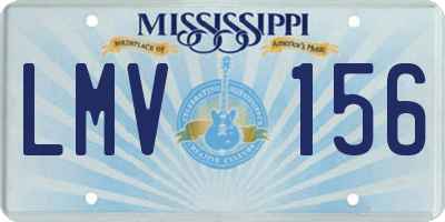 MS license plate LMV156