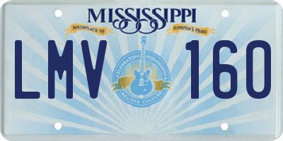 MS license plate LMV160