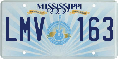 MS license plate LMV163