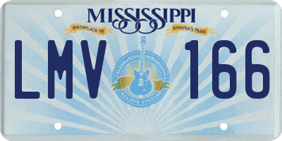 MS license plate LMV166