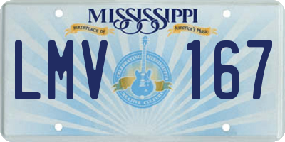 MS license plate LMV167