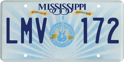 MS license plate LMV172