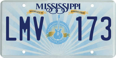 MS license plate LMV173