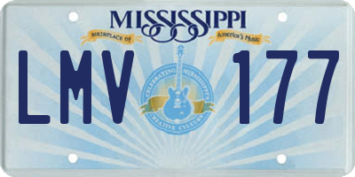 MS license plate LMV177
