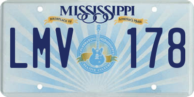 MS license plate LMV178