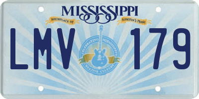 MS license plate LMV179