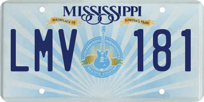 MS license plate LMV181