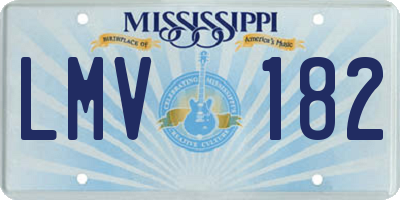 MS license plate LMV182