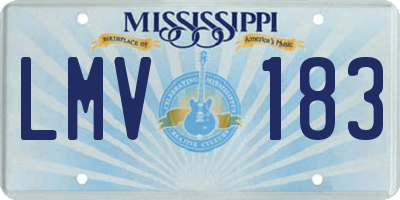 MS license plate LMV183