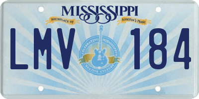 MS license plate LMV184