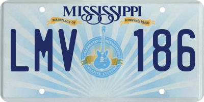 MS license plate LMV186