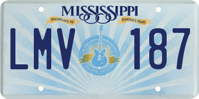 MS license plate LMV187
