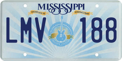 MS license plate LMV188