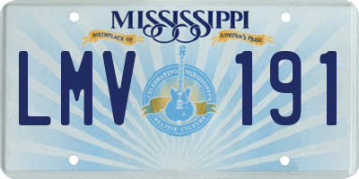 MS license plate LMV191