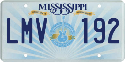 MS license plate LMV192