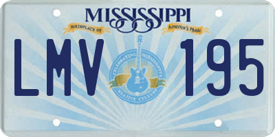 MS license plate LMV195