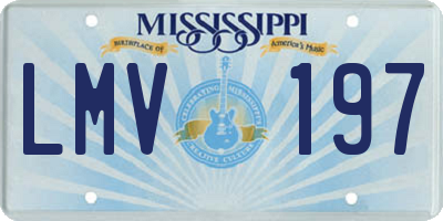 MS license plate LMV197