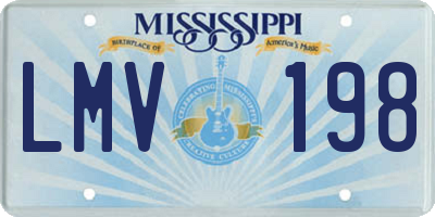 MS license plate LMV198