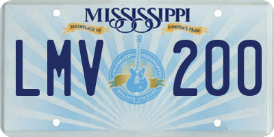 MS license plate LMV200