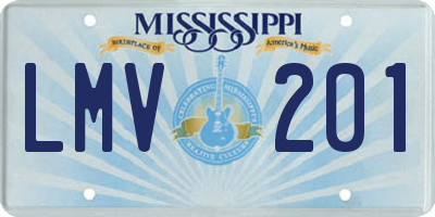 MS license plate LMV201