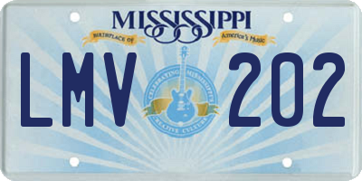 MS license plate LMV202