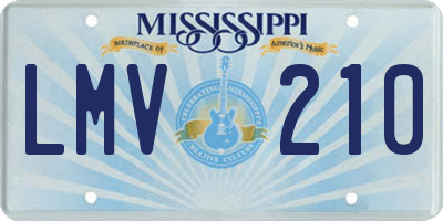 MS license plate LMV210