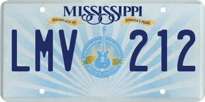 MS license plate LMV212