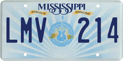MS license plate LMV214