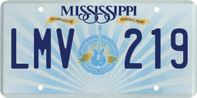 MS license plate LMV219