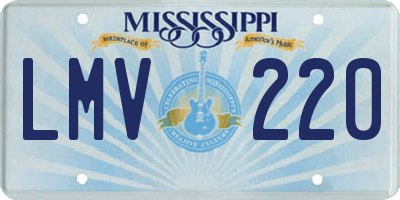 MS license plate LMV220