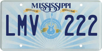 MS license plate LMV222