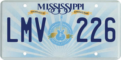MS license plate LMV226