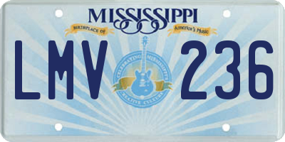 MS license plate LMV236