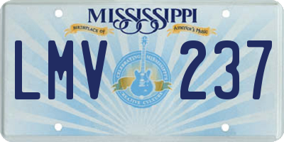 MS license plate LMV237