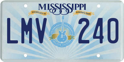 MS license plate LMV240