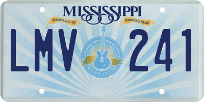 MS license plate LMV241