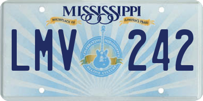 MS license plate LMV242