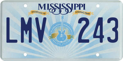 MS license plate LMV243