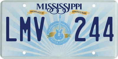 MS license plate LMV244